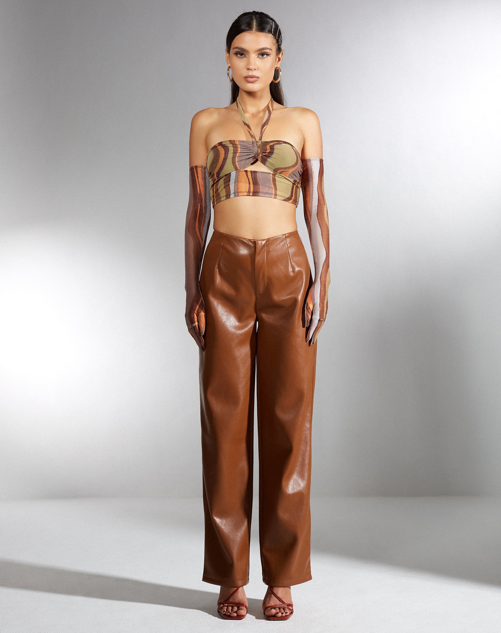 Immagine di MOTEL X IRIS Pantalone Patria in PU Cioccolato