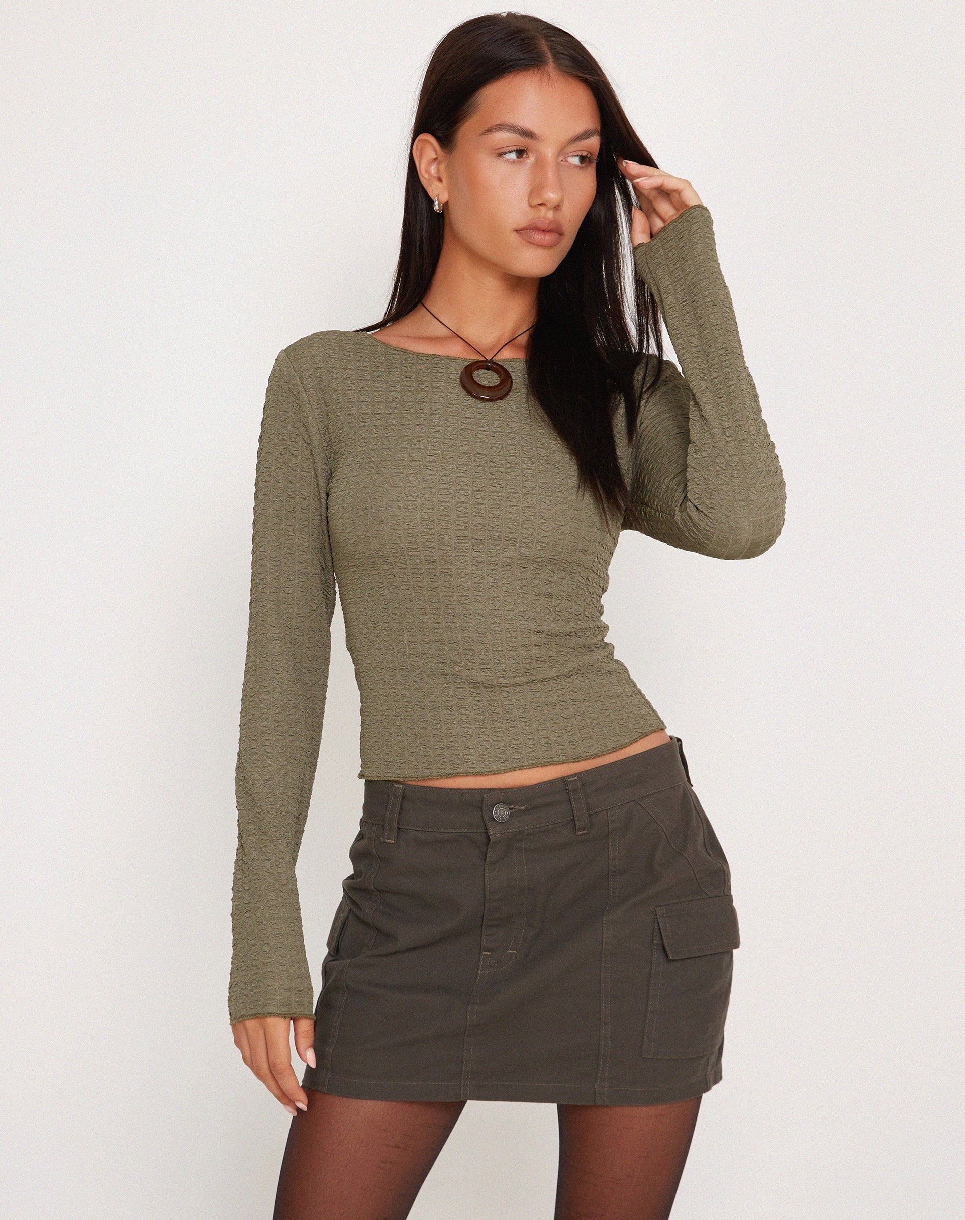 Immagine di Armina Top a maniche lunghe in Khaki
