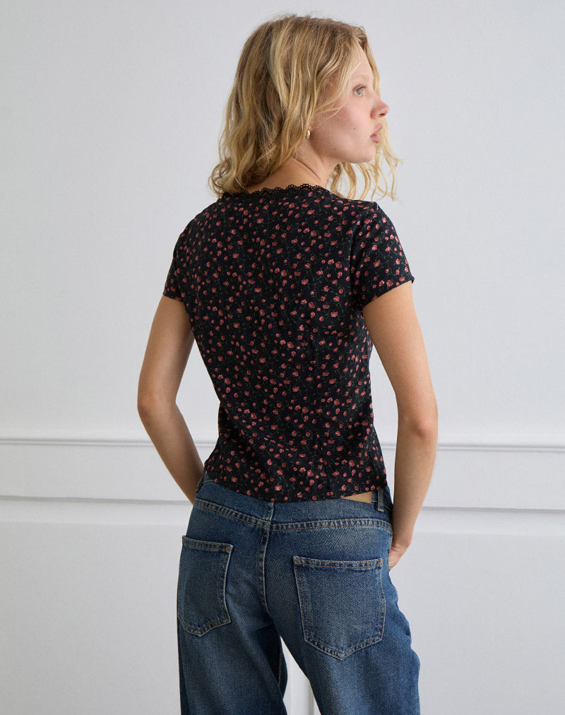 Immagine di Asani Top in rosa scuro nero