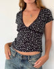 Immagine di Asani Top in nero Ditsy Romance