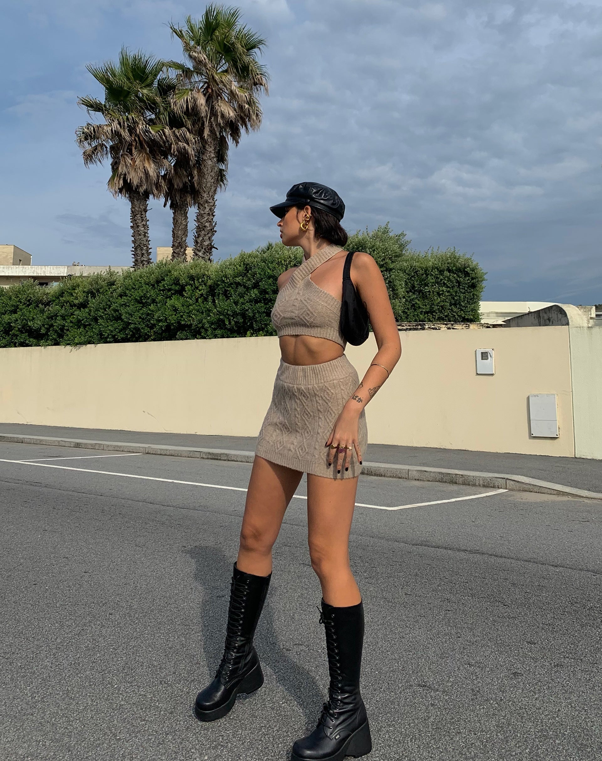 Immagine di MOTEL X IRIS Hira Minigonna in maglia Farina d'avena