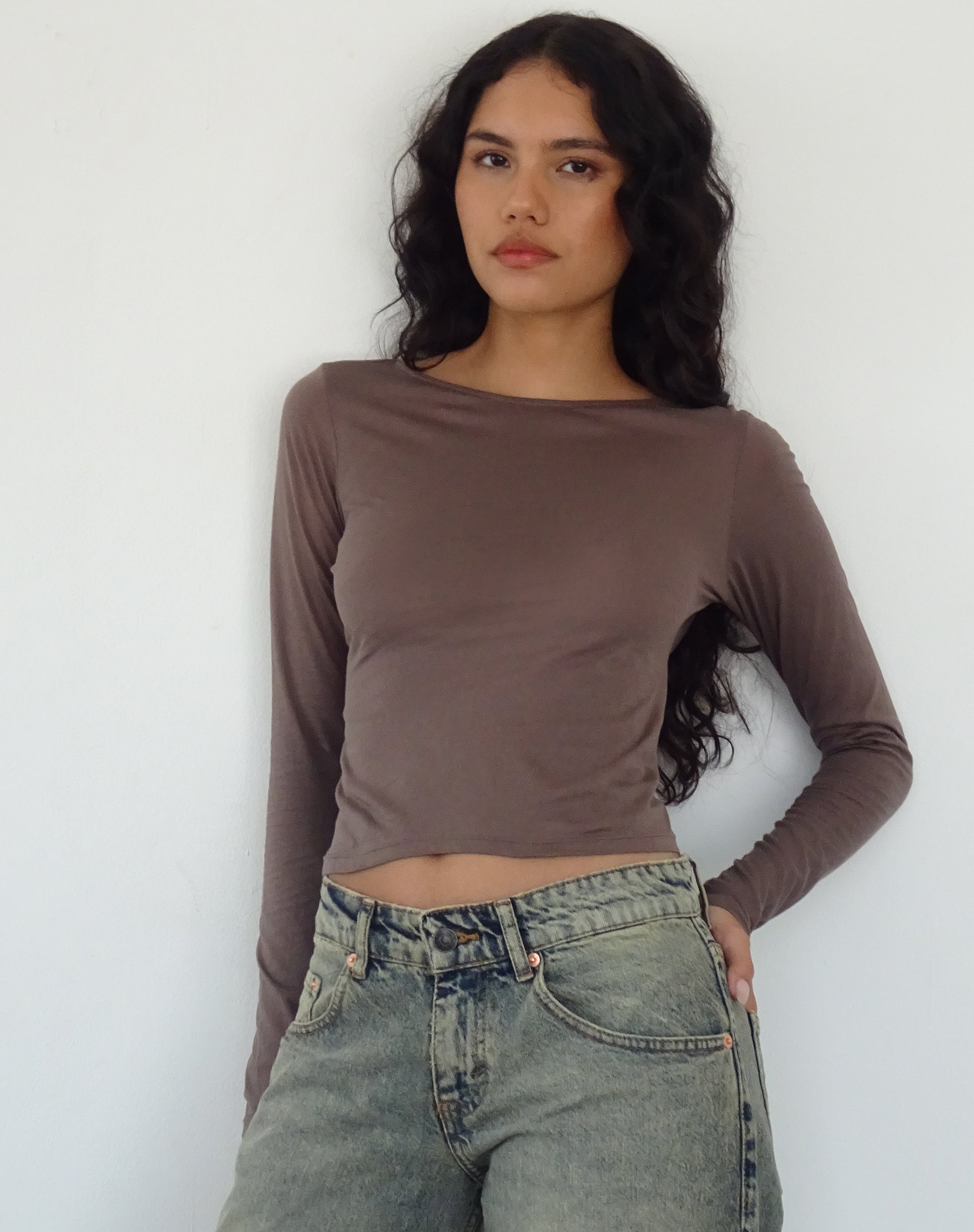 Immagine di Asma Top manica lunga loose fit in Nutmeg