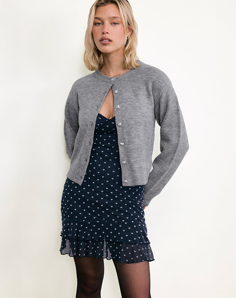 Immagine di Astika Mini Dress in Heart Flock Navy Yellow