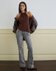 Immagine di Astina Top con collo alto in chiffon marrone