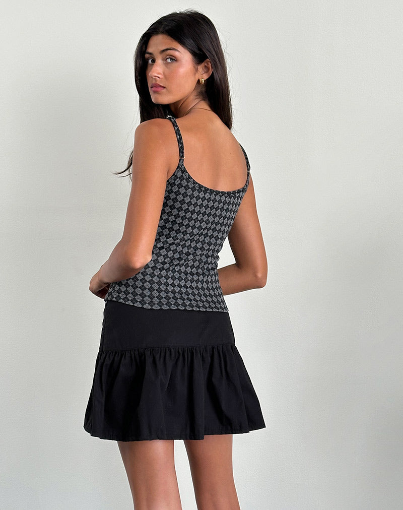 Immagine di Atarah Knit Cami Top in Argyle Nero Grigio