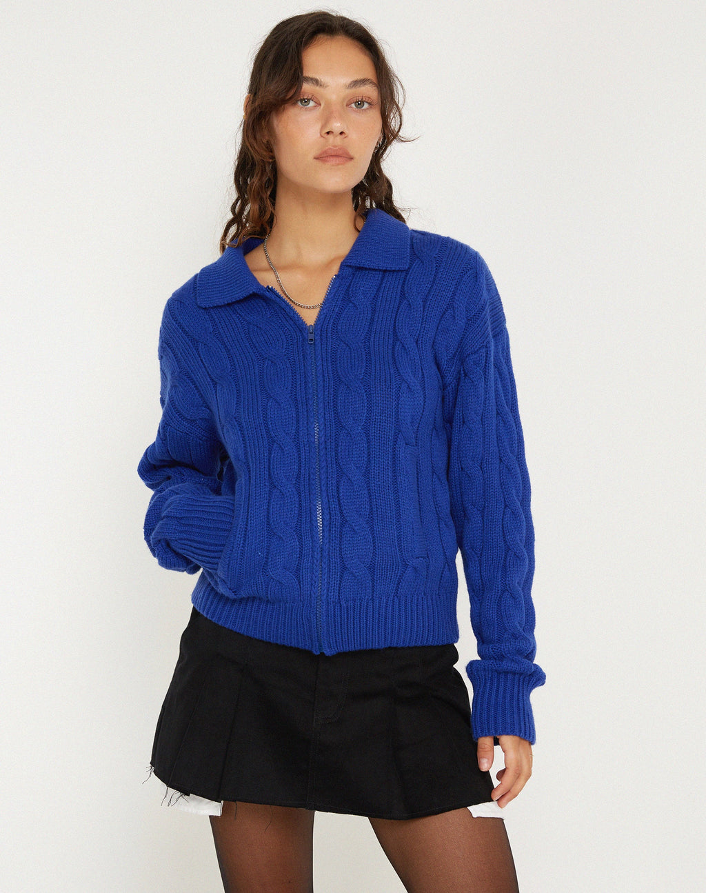 Giacca in maglia Atasya in cobalto