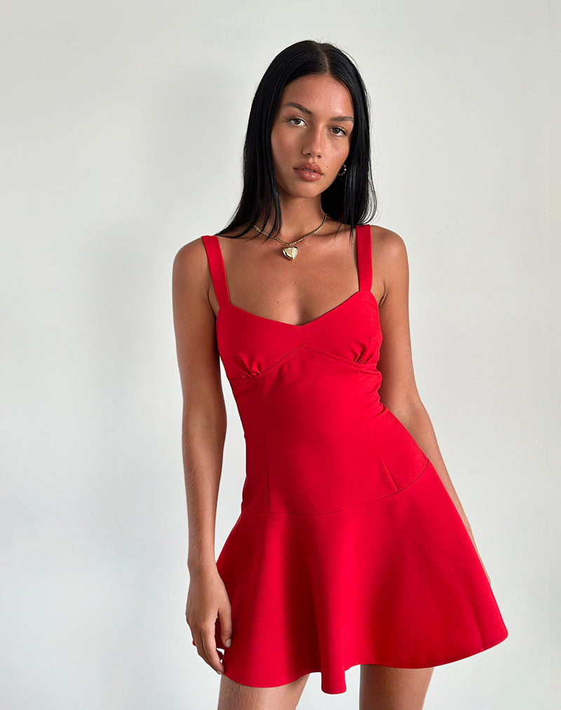 Mini abito Audra in rosso