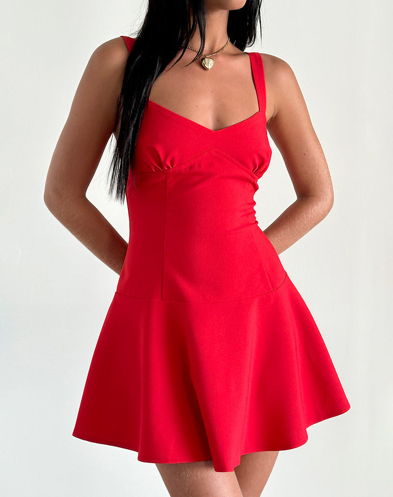 Mini abito Audra in rosso