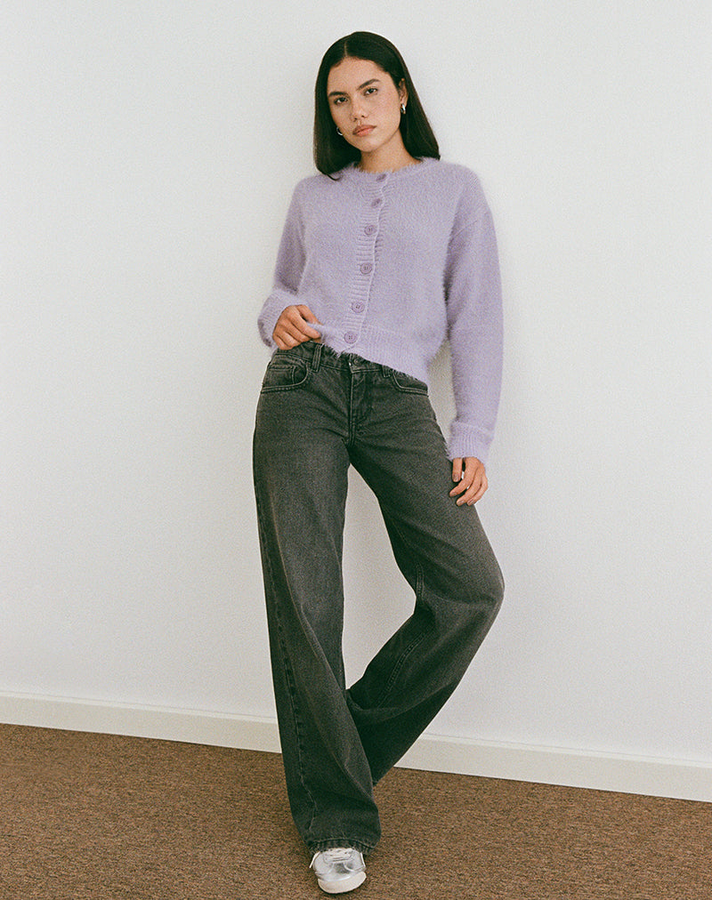 Immagine del cardigan Audrina in maglia morbida Dusty Lilac
