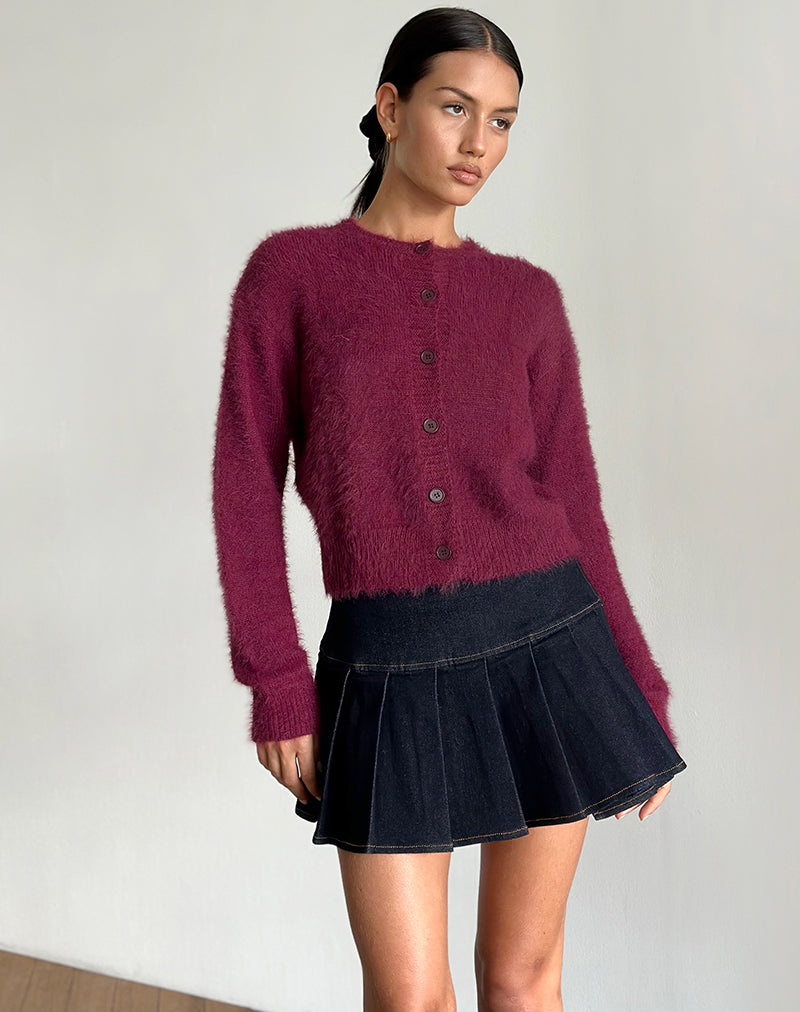 Cardigan Audrina in vaporoso borgogna