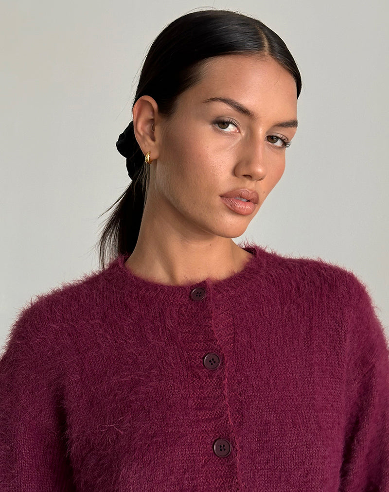 Immagine del cardigan Audrina in vaporoso borgogna