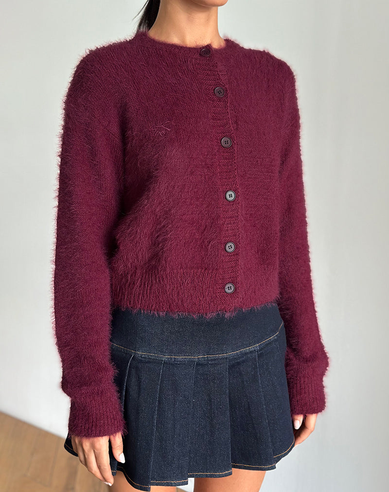 Immagine del cardigan Audrina in vaporoso borgogna