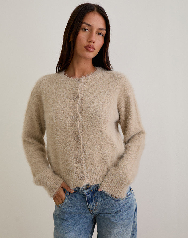 Immagine di Audrina Cardigan in maglia morbida Beige