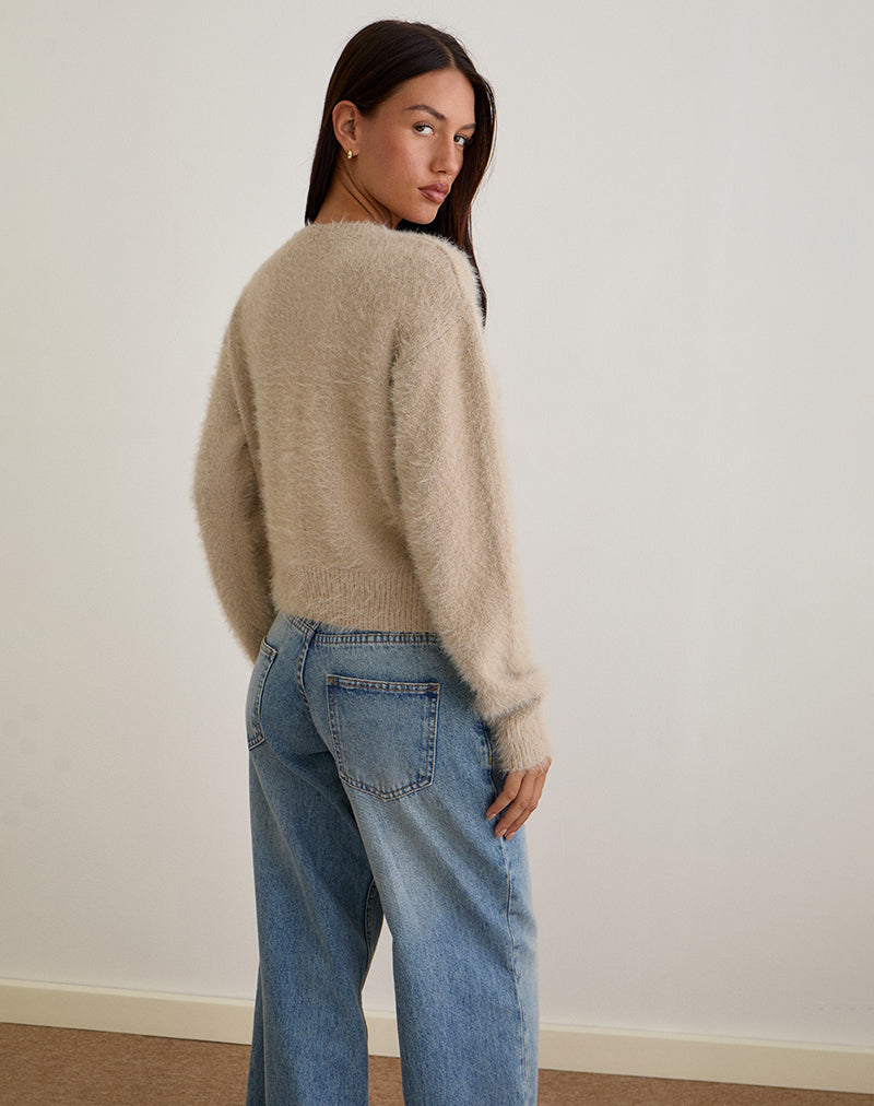Immagine di Audrina Cardigan in maglia morbida Beige