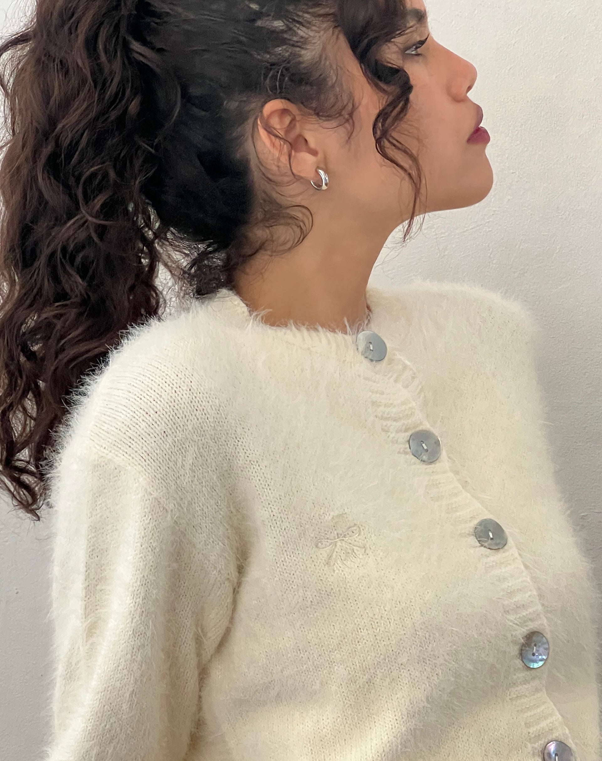 Immagine di Audrina Cardigan in maglia morbida Avorio