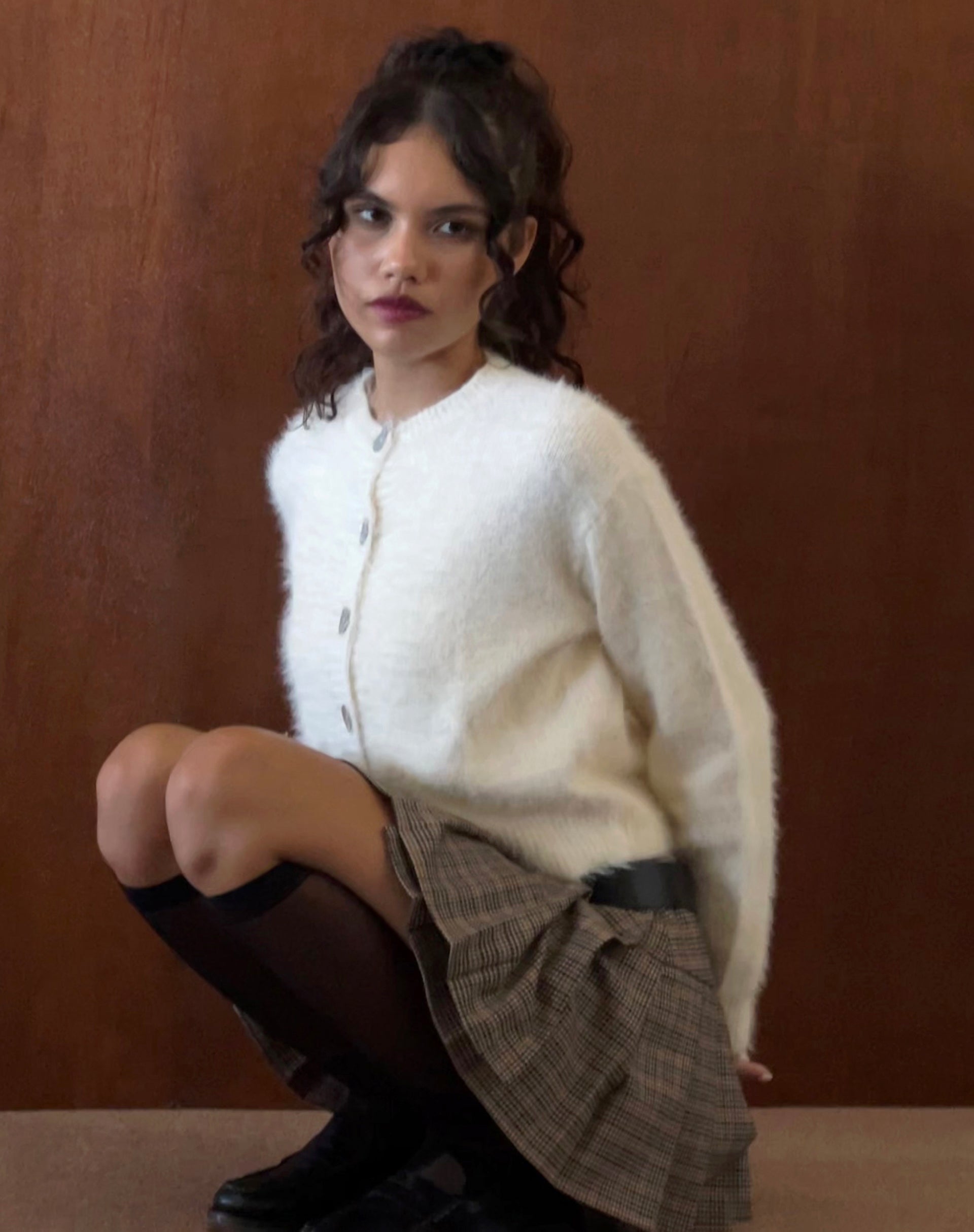 Immagine di Audrina Cardigan in maglia morbida Avorio