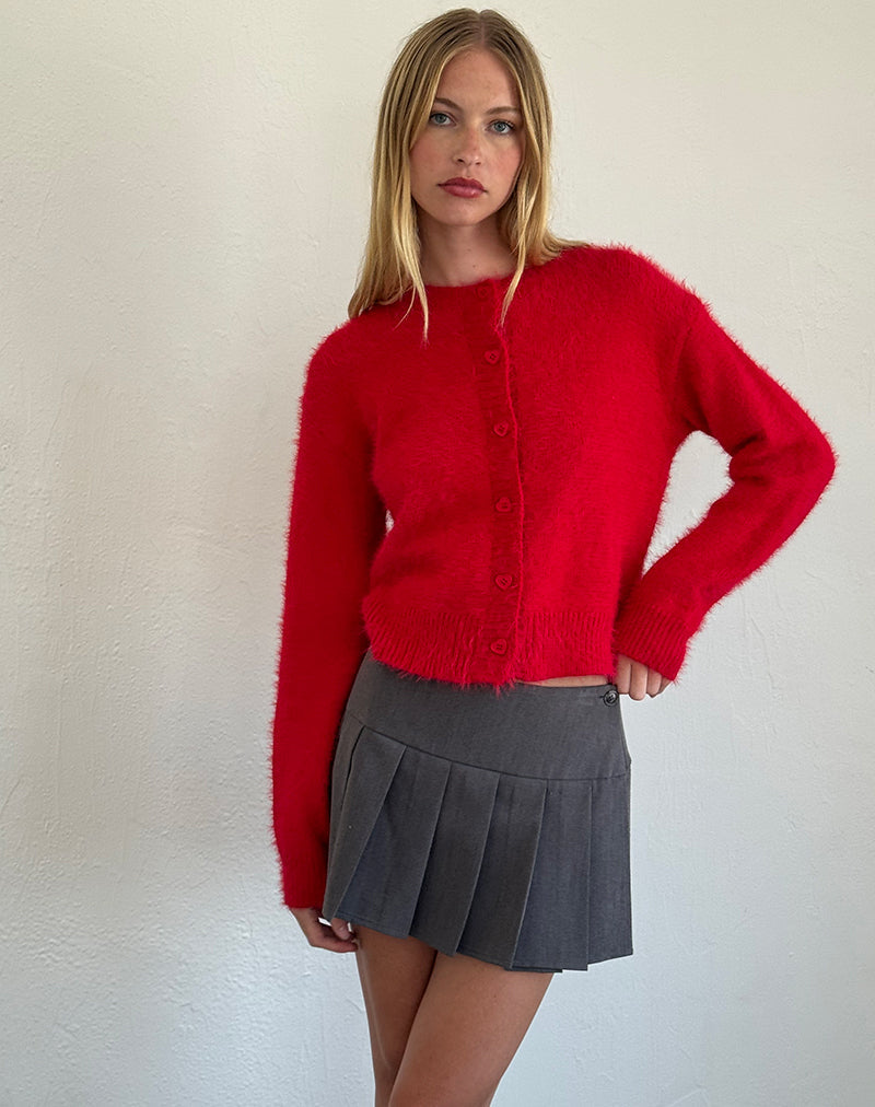 Immagine del cardigan Audrina in rosso fluo