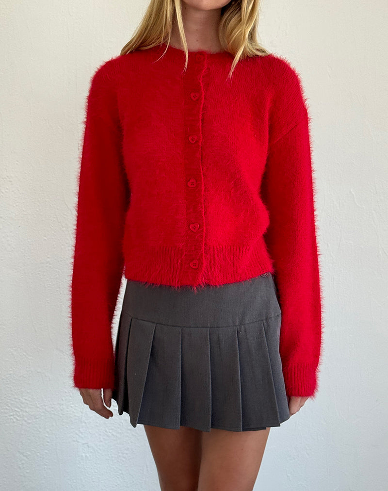 Cardigan Audrina in rosso fluo
