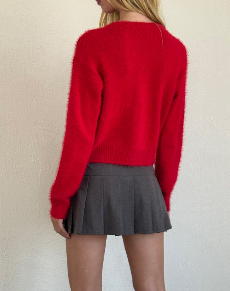 Immagine del cardigan Audrina in rosso fluo