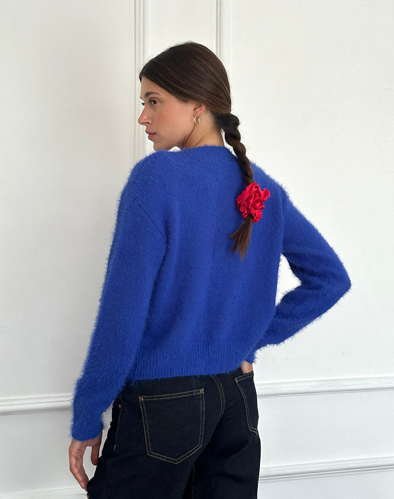 Immagine del cardigan Audrina in morbido blu cobalto