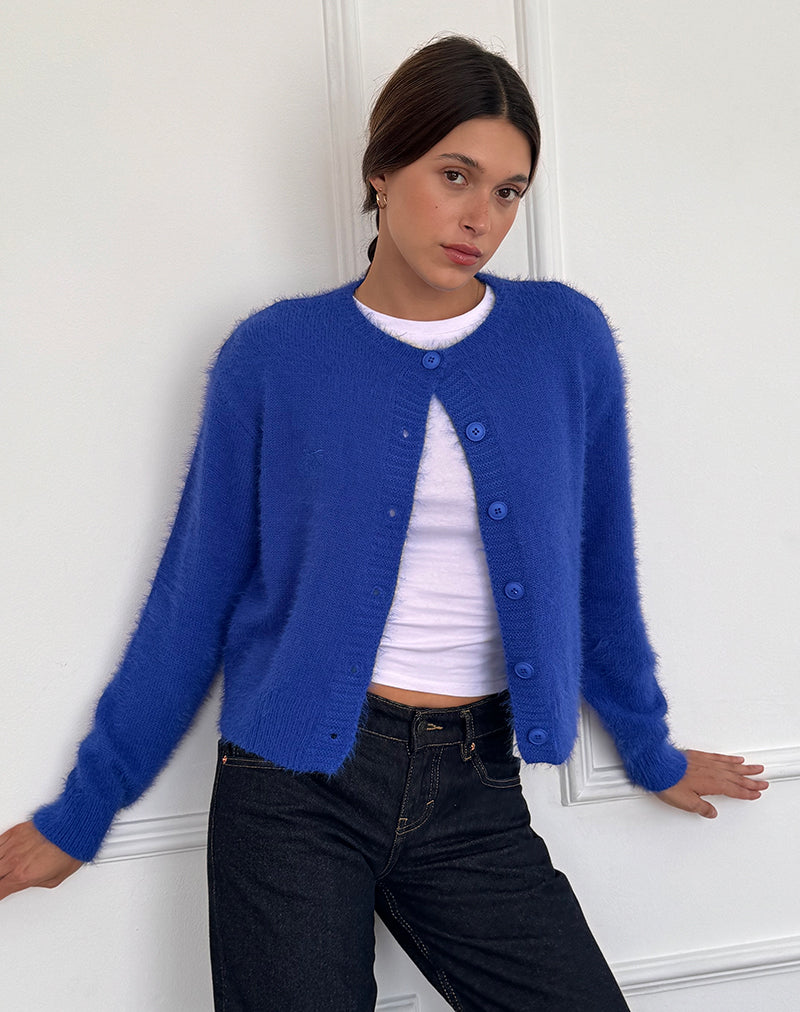Immagine del cardigan Audrina in morbido blu cobalto