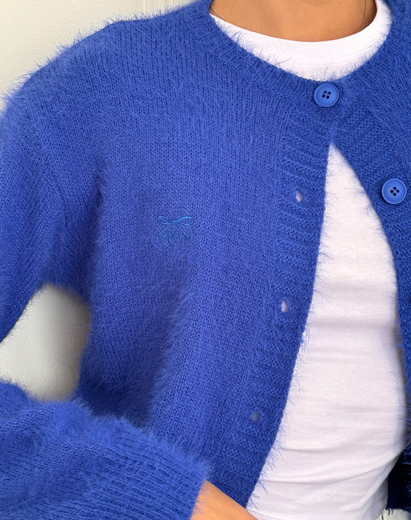 Immagine del cardigan Audrina in morbido blu cobalto