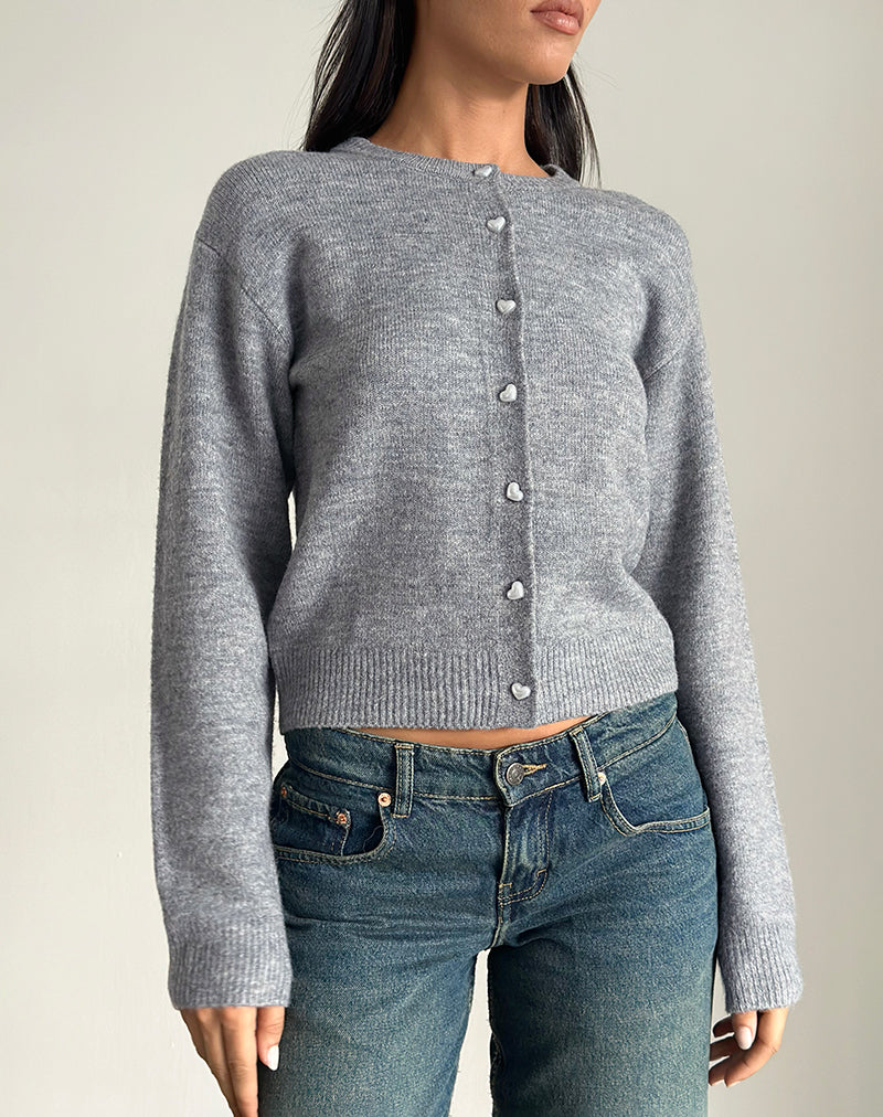 Cardigan Aura in grigio polvere