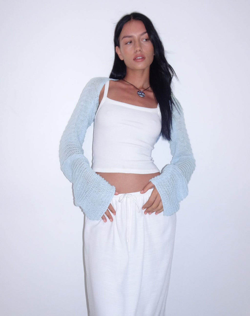 Top coprispalle Nobila in blu baby