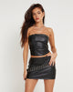 IMMAGINE DI Avani Eyelet Bandeu Top in PU Nero