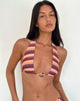 Immagine di Cerry Bikini Top con perline a righe orizzontali miste
