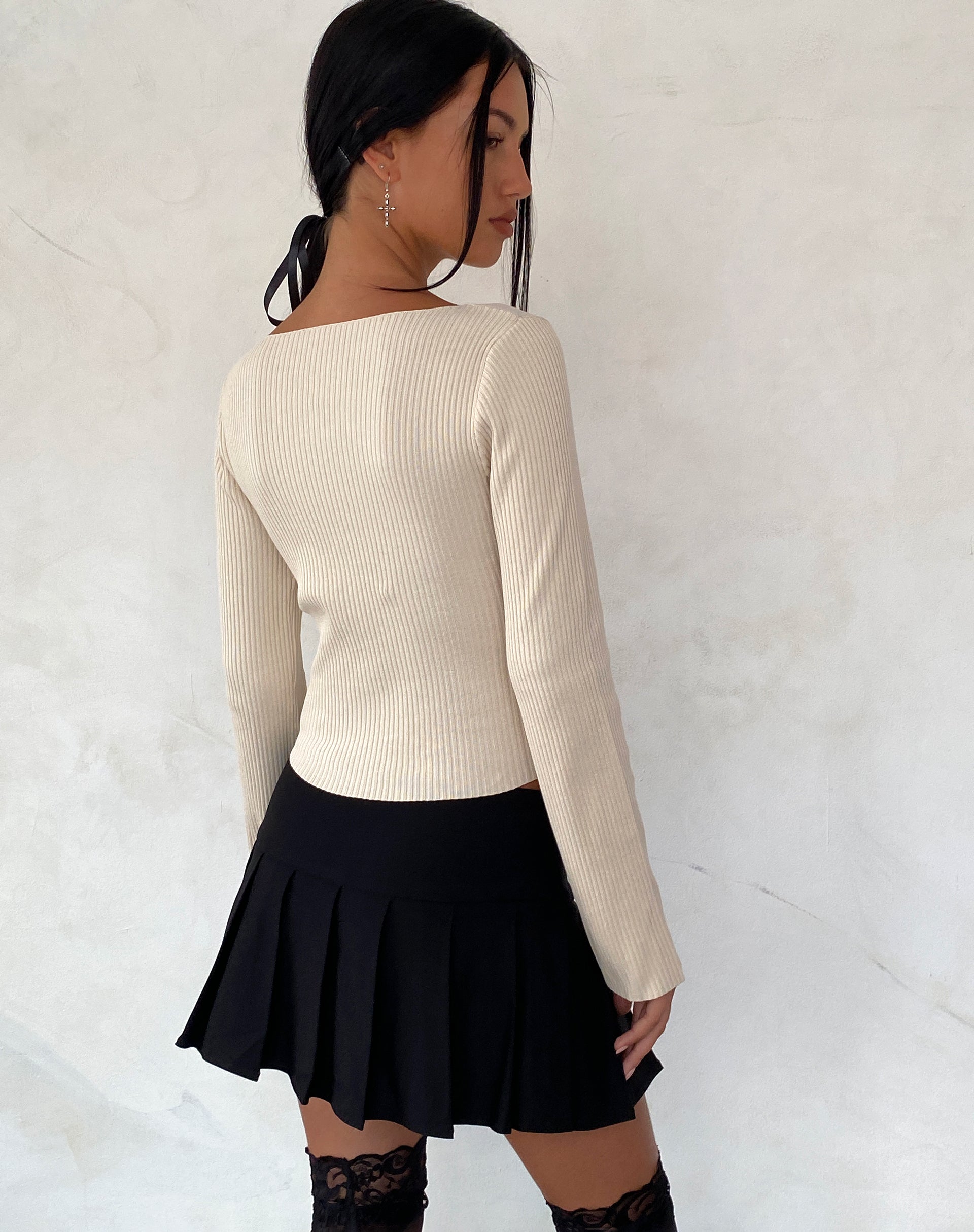 Immagine di Awdella Top a maniche lunghe in maglia beige