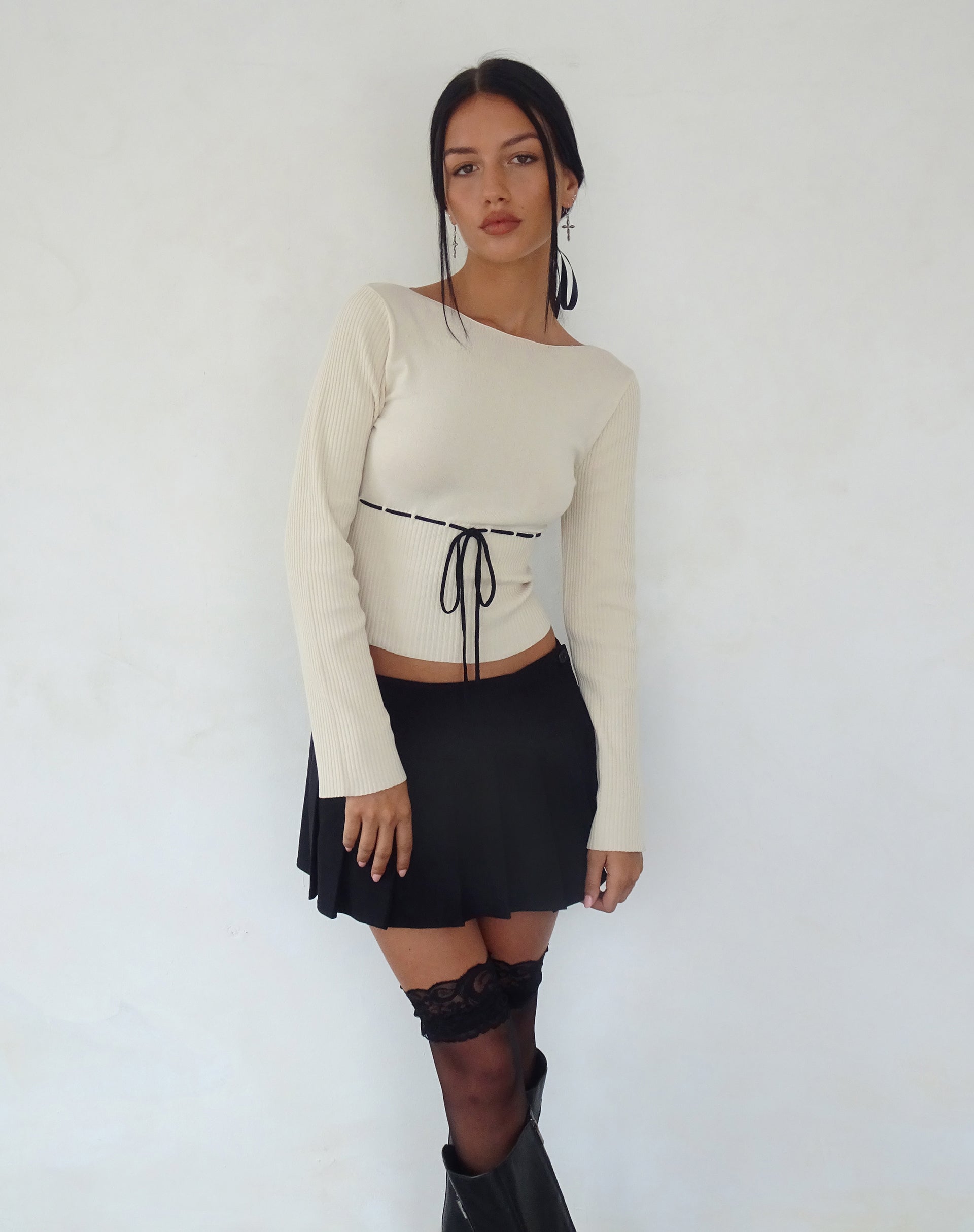 Immagine di Awdella Top a maniche lunghe in maglia beige