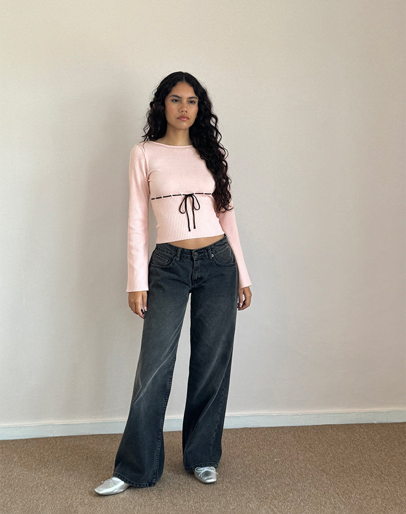 Immagine di Awdella Top in Blush Pink with Black