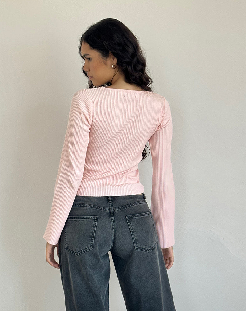 Immagine di Awdella Top in Blush Pink with Black