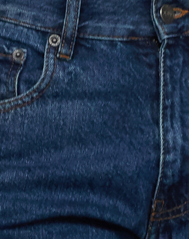 Jeans paralleli a vita media in blu medio Usato