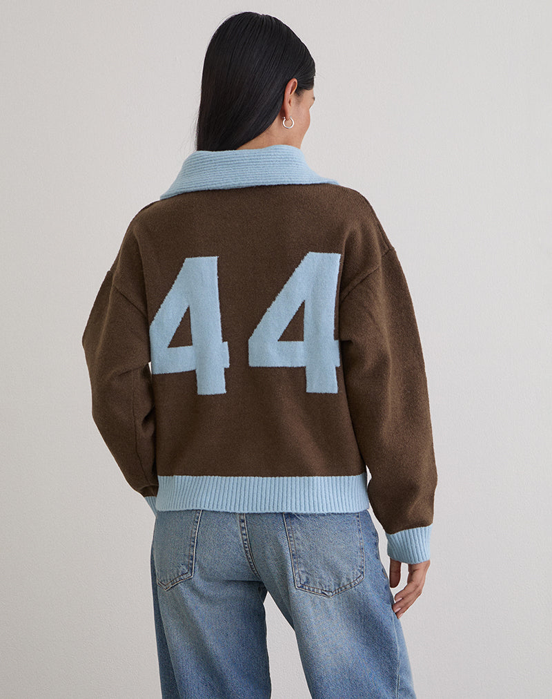 Immagine di Ayamu Zip Jumper in maglia marrone