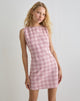 Immagine di Ayana Mini Abito senza schienale in Basic Tartan Pink