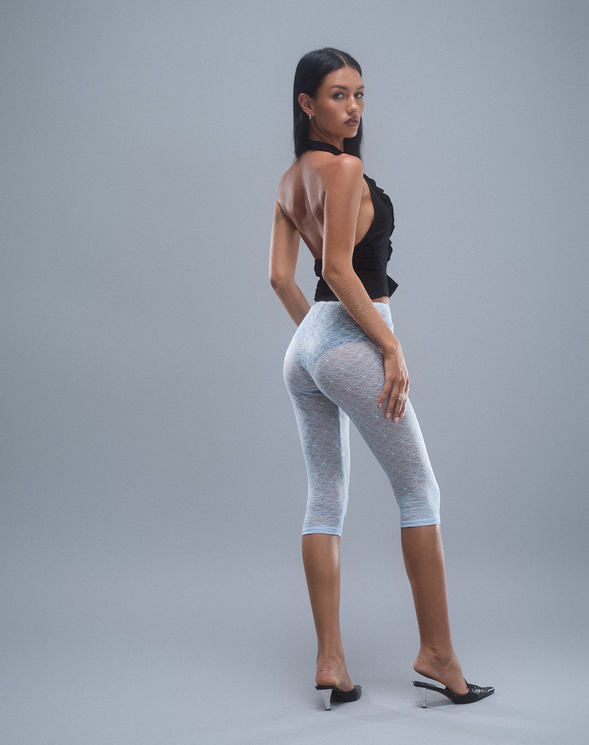 Immagine di Kalima - Pantalone Capri in pizzo blu bambino