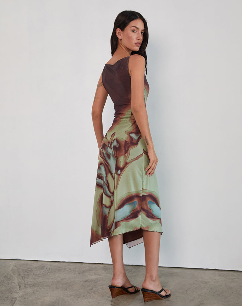 Immagine di Aysun Midi Dress in Lumen Mesh Marrone