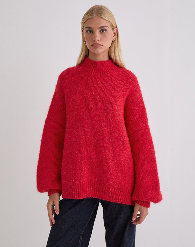 Immagine di Amato - Maglia oversize in rosso