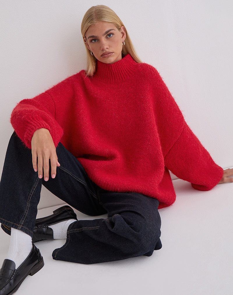 Immagine di Amato - Maglia oversize in rosso