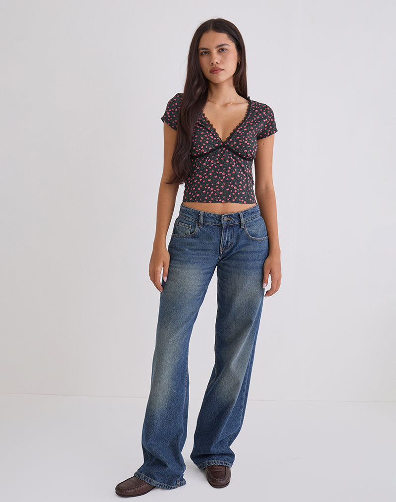 Immagine di Asani Top in rosa scuro nero