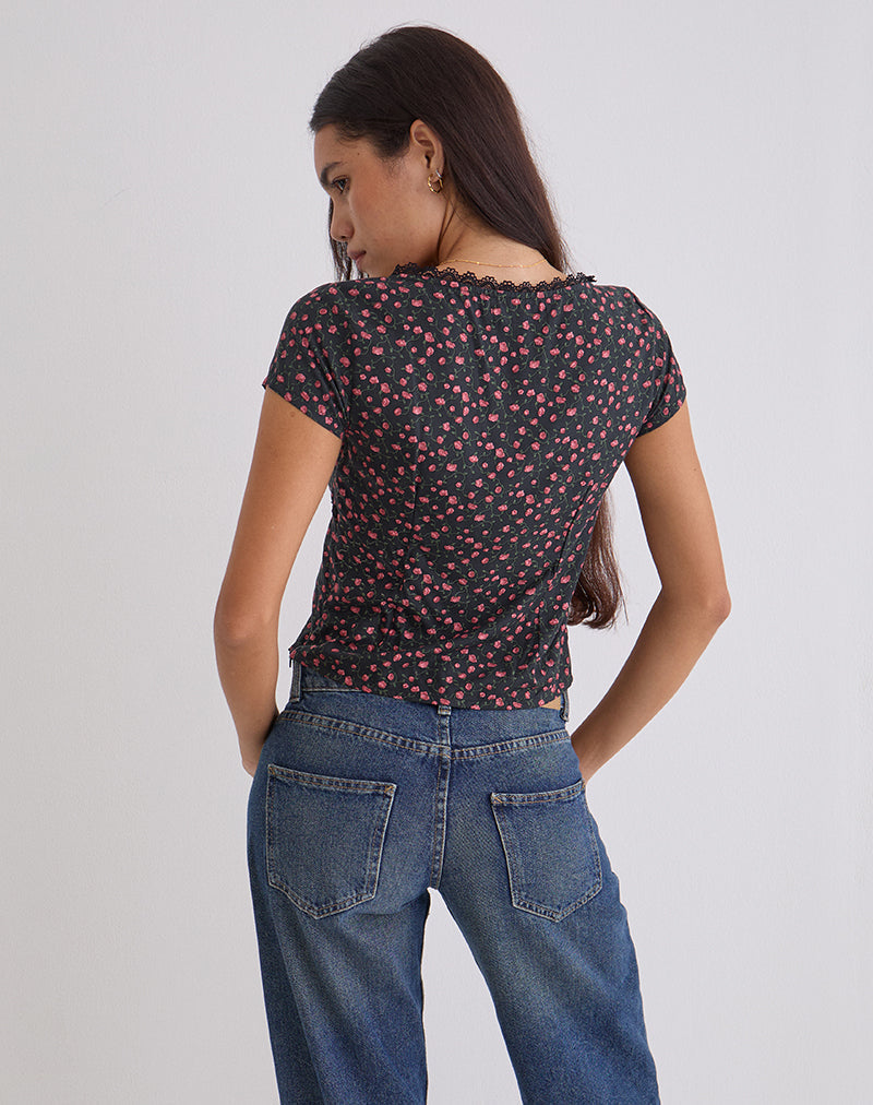 Immagine di Asani Top in rosa scuro nero