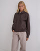 Immagine di Aviara Cropped Jacket in PU marrone scuro