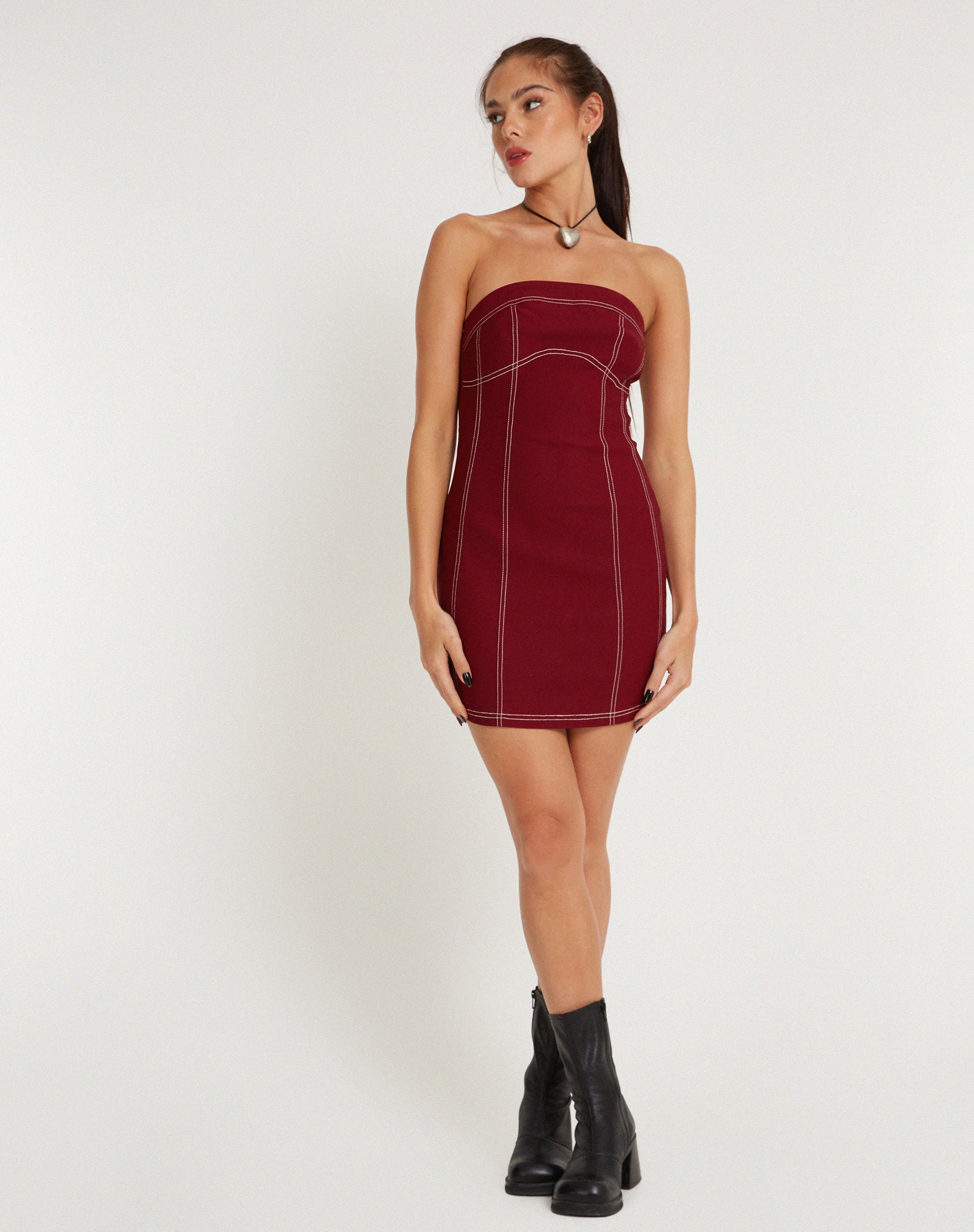 Immagine di Baladis Mini Abito in Legno Rosso Sartoriale
