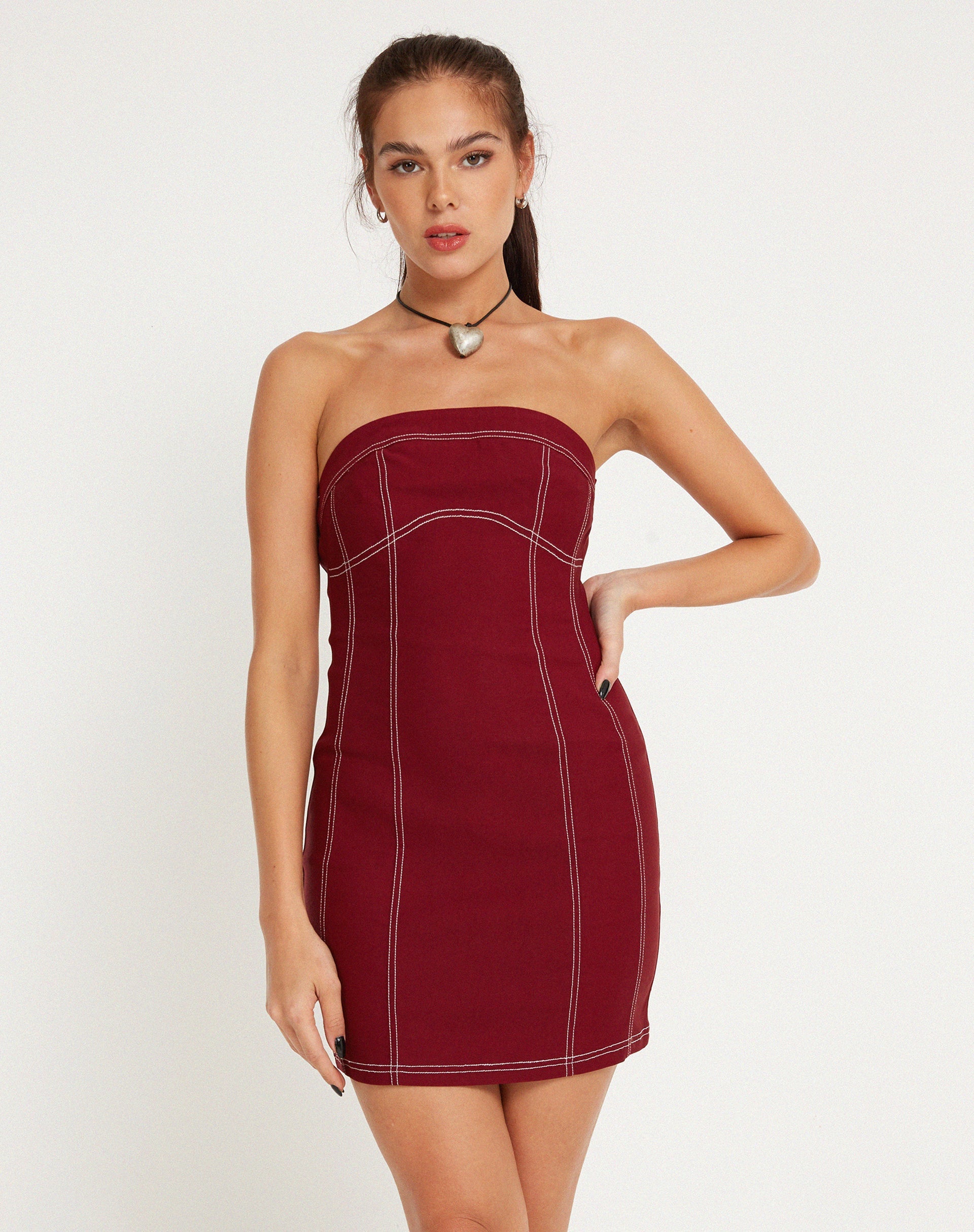 Immagine di Baladis Mini Abito in Legno Rosso Sartoriale