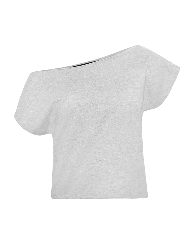 Immagine di Balia Top asimmetrico a manica corta basic in grey marl