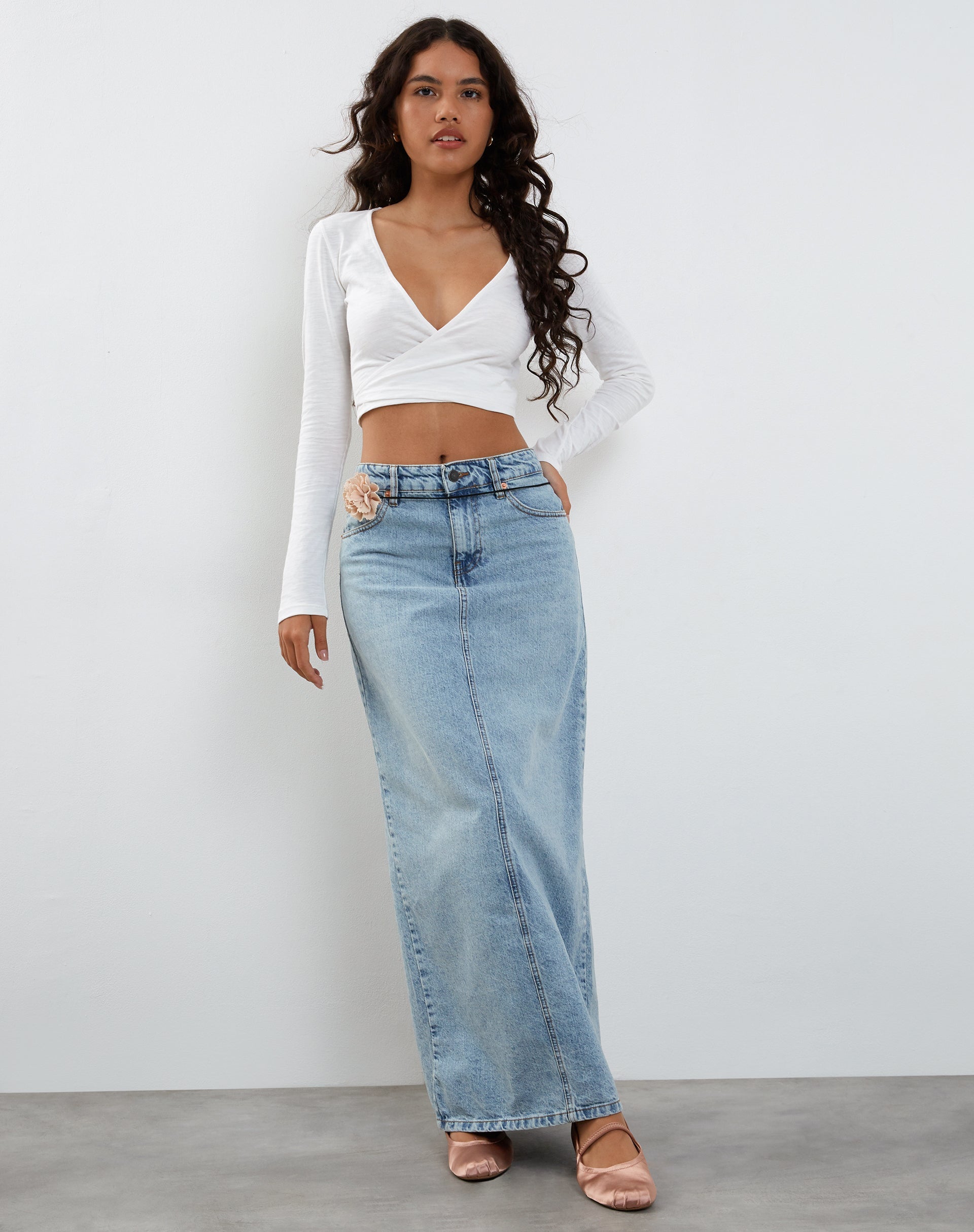 Immagine di Ballet Wrap Top in jersey bianco