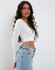 Immagine di Ballet Wrap Top in jersey bianco