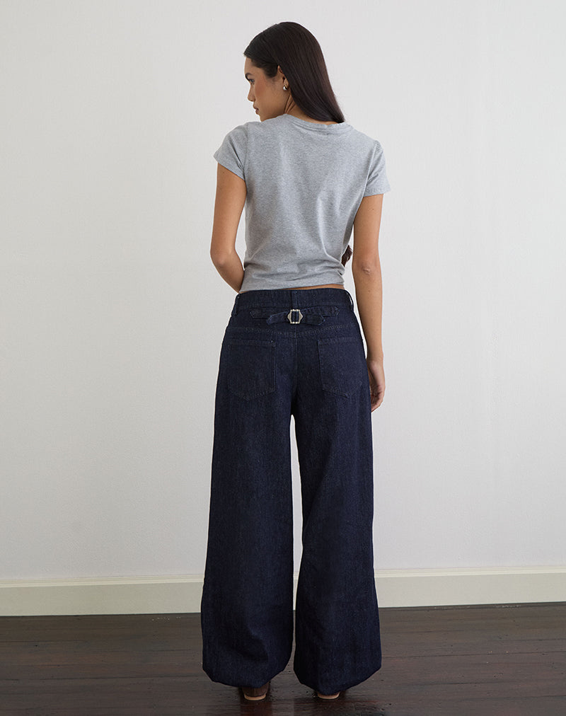 Immagine dei pantaloni a palloncino Banaran in chambray indaco